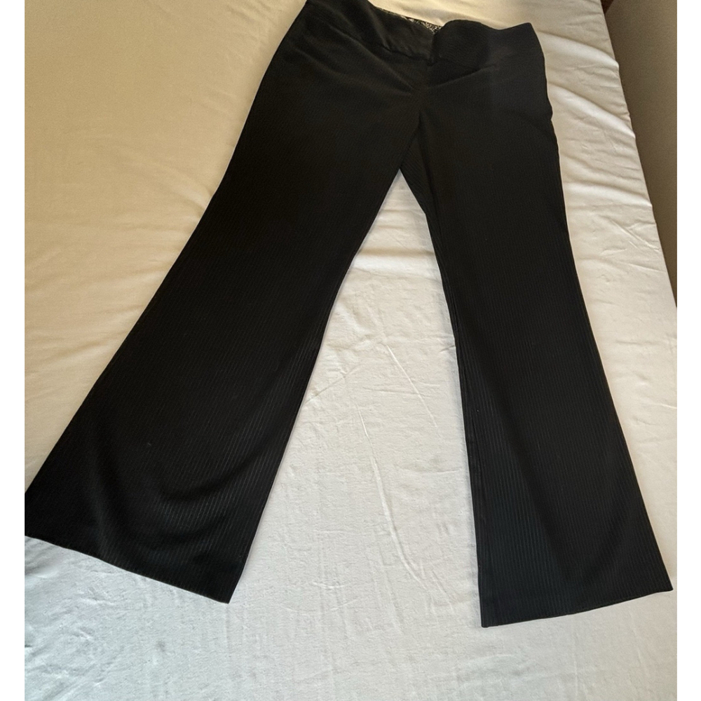 Metaphor Modern Fit Bootcut Dress Pants Black Pinstripe 4S Stretch Career Office